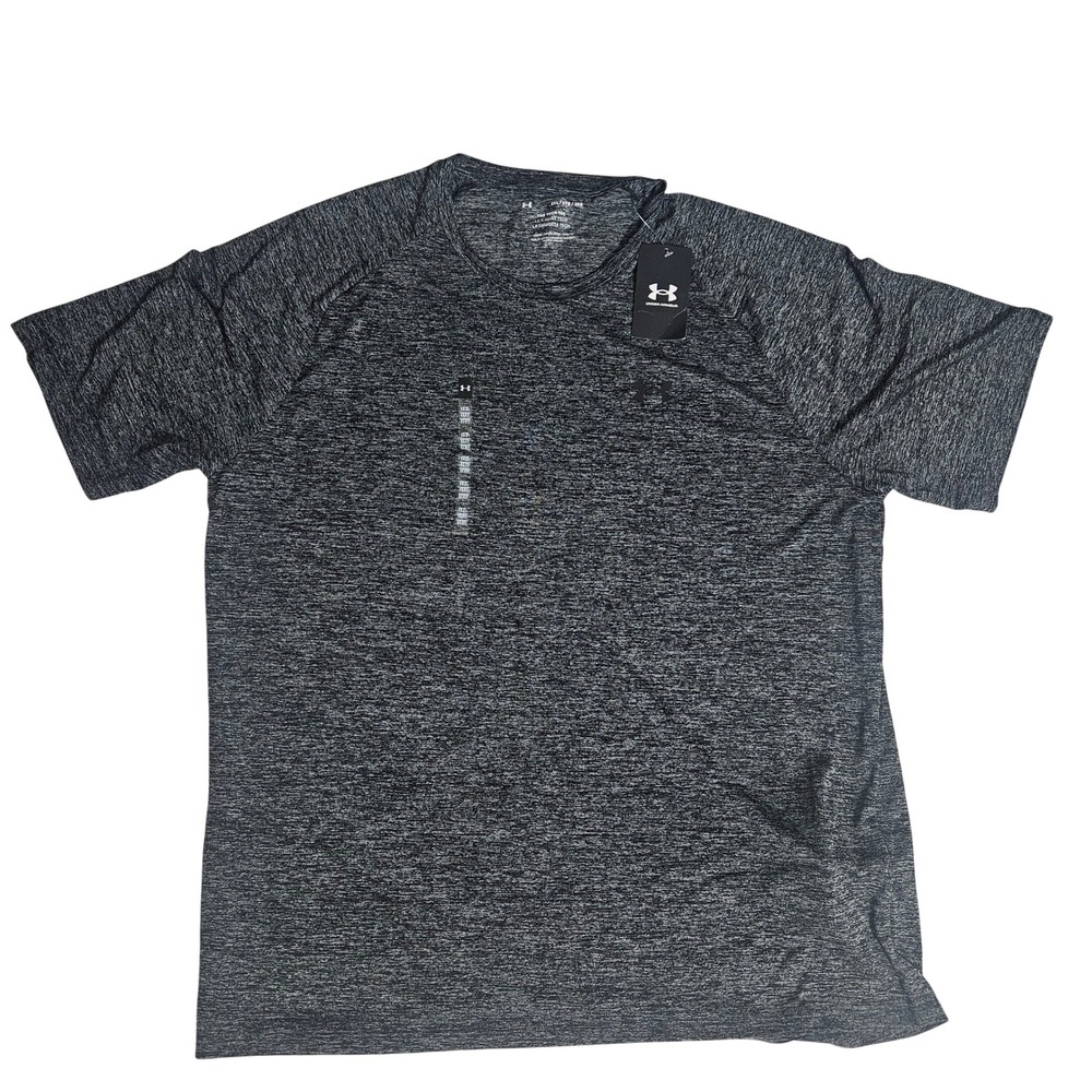 Under Armour Mens Tech Tee Gray Heathered Short Sleeve Training Shirt 2XL NEW